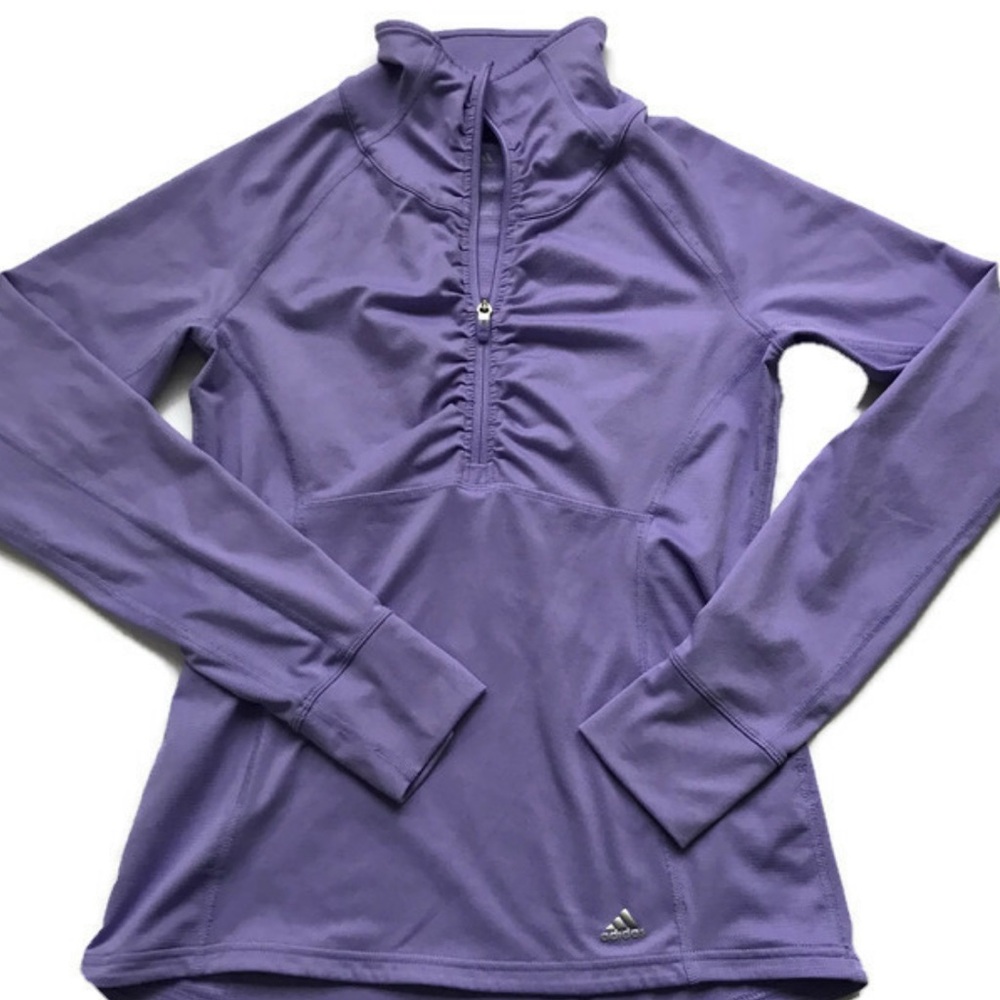 ADIDAS Climalite Womans 1/4 Zip Pullover Long Sleeve Active Top